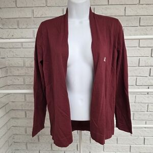 Women's Open-Front Cardigan Sweater - Burgundy